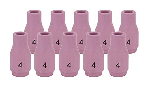 Ten pink size 4 alumina TIG cups