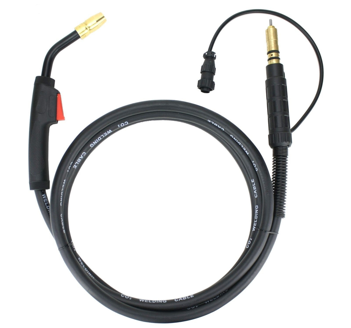 MIG gun with coiled cable and 2-pin trigger connector