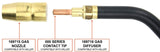 Miller-style MIG consumables: 169715 nozzle, 000 tip and 169716 diffuser