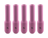 Five long size 5L pink TIG cups