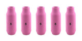 Five regular size 5 pink TIG cups