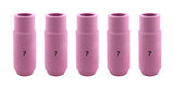 Five regular size 7 pink TIG cups