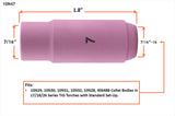 Size 7 regular TIG cup dimensions and fit diagram