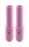 Two long size 6L pink TIG cups
