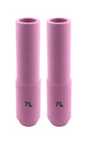 Two long size 7L pink TIG cups