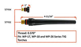 Short and long back cap fit diagram for WP-17, WP-18 and WP-26