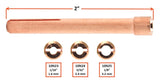 Standard copper TIG collet dimensions and three bore sizes