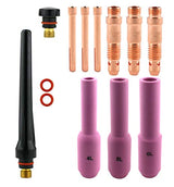 Standard TIG kit with long cups 4, 5, 6, copper consumables and back caps