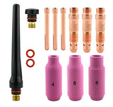 Standard TIG kit with regular cups 4, 5, 6, copper consumables and back caps