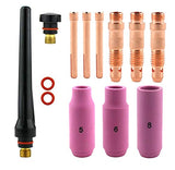 Standard TIG kit with regular cups 5, 6, 8, copper consumables and back caps