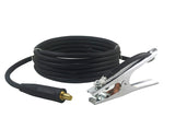 Ground clamp lead with LC40-style plug and coiled cable