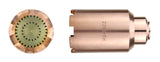 2290-5H large copper rosebud tip, face and side views