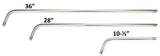 2393 heating tubes shown in 10.5-, 28- and 36-inch lengths