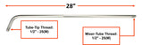 28-inch 2393 heating tube dimensions and threaded connections