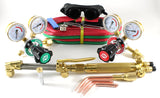 Torch, regulators, hose, goggles and tips in oxy-acetylene kit