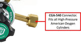 25HX oxygen regulator CGA-540 inlet close-up