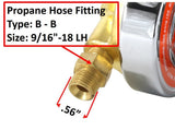 25HX propane regulator left-hand hose outlet