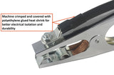 EG-300-compatible work-clamp cable connection and insulated crimp