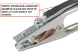 EG-500-compatible work-clamp cable connection and insulated crimp