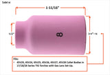 54N14 size 8 ceramic gas-lens cup dimension diagram