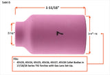54N15 size 7 ceramic gas-lens cup dimension diagram