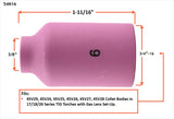 54N16 size 6 ceramic gas-lens cup dimension diagram