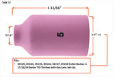 54N17 size 5 ceramic gas-lens cup dimension diagram