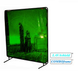 Orange Low-Visibility LAVAshield® Welding Screen - 6' x 8'- 16 mil - (Screen and Frame)
