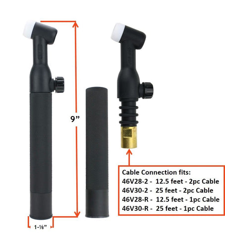 WeldCraft WP-26F Tig Torch Kit, Flexible Head, 1 1/4 In Handle, 25 Ft Cable (1 EA / EA - Foto 3