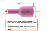 57N75L size 6L long large-diameter gas-lens cup dimensions