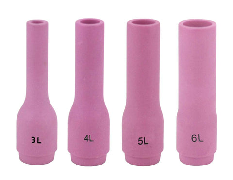 Alumina Nozzle Cups for TIG Welding Torches Series 9/20/25 with Standard Set-Up and 17/18/26 with Stubby Set-Up - Assorted Sizes - Regular, Long and X-Long