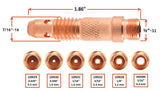 Collet Body for TIG Welding Torches Series 17/18/26 with Standard Set-Up