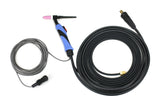 TIG Torches with Amperage Control - 6 Pin Signal Connector- 2-Piece Cable - Dinse 35-70 - Air Cooled - Compatible with Lincoln