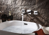 Sanipro Modern Two-Lever Wall Mounted Basin Mixer Faucet - Series: Tethys