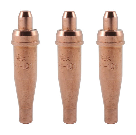 (3 PACK)  - 1-101 Series Acetylene Cutting Tip - Compatible with Victor