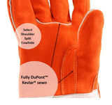 (4 PAIRS) Weldas All Purpose Welding/BBQ/Heat Resistant Gloves, Straight Thumb, Kevlar Sewn 14" inches - Size L