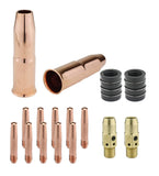 MIG Gun Consumables Kit - Compatible with Lincoln/Magnum 300 & 400 and Tweco #3 & #4-54A Diffuser - 34A Insulator - Tapered Tip - 24A Nozzle
