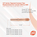 MIG Gun Consumables Kit - Compatible with Lincoln/Magnum 200 & 250 and Tweco #2-52 Diffuser - 32 Insulator - Tapered Tip - 22 Nozzle