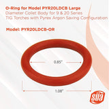 '- O-Ring for TIG Torches with Fused Quartz Argon-Saving Configuration