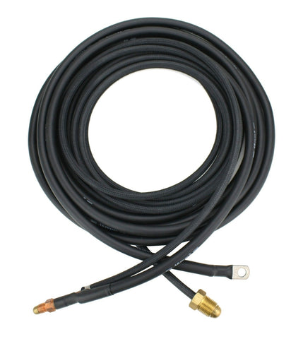 9/17-series two-piece TIG cable assembly with gas fitting and power lug
