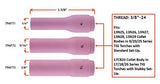 Compact long TIG cups 4L, 5L and 6L dimension chart