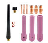 Compact TIG kit with extra-long cups 4, 5, 6, copper consumables and back caps
