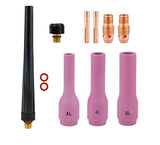 Compact TIG kit with long cups 3, 4, 5, copper consumables and back caps