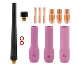 Compact TIG kit with long cups 4, 5, 6, copper consumables and back caps