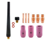 Compact TIG kit with regular cups 5, 6, 7, copper consumables and back caps