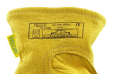 Weldas STEERSOtuff Yellow Top Grain Cowhide, Keystone Thumb - Material Handling Driver Gloves - Size S
