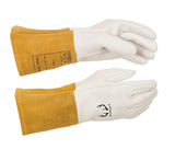 (2 PAIRS) Weldas DEERSOsoft Pearl Grain Deerskin, 4" Cowhide Cuff - Welding MIG/TIG Gloves - Kevlar Sewn