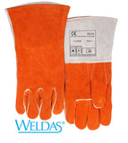 (6 PAIRS) Weldas All Purpose Welding/BBQ/Heat Resistant Gloves, Straight Thumb, Kevlar Sewn 14" inches - Size L