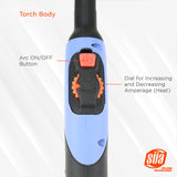 TIG Torch with Amperage Control - 6 Pin Signal Connector- 1-Piece Cable - INLINE Dinse 35-70 - Air Cooled - Compatible with Lincoln