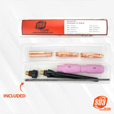 TIG Torch with Amperage Control - 14 Pin Signal Connector- 1-Piece Cable - INLINE Dinse 35-70 - Air Cooled - Compatible with Miller